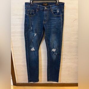 Ring of Fire distressed slim-fit Medium was blue denim